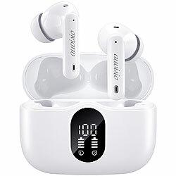 auvisio Kabellose In-Ear-Kopfhörer mit Ladecase, Noise-Cancelling, weiß auvisio Kabellose In-Ear-Stereo-Headsets mit Noise Cancelling und Lade-Etui