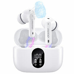 auvisio Kabellose In-Ear-Kopfhörer mit Ladecase, Noise-Cancelling, weiß auvisio Kabellose In-Ear-Stereo-Headsets mit Noise Cancelling und Lade-Etui
