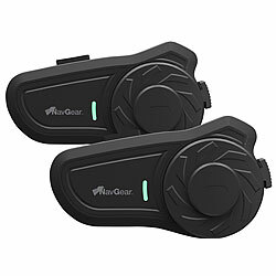 NavGear 2er-Set Motorrad-Kommunikations-Systeme für bis zu 2 Personen NavGear 