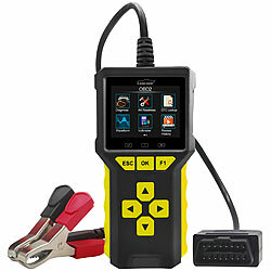 Lescars 2er-Set Profi-2in1-OBD2-Scanner & Batterie-Tester, HD-Farbdisplay Lescars 2in1-OBD2-Scanner und Batterie-Tester
