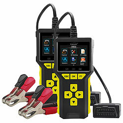 Lescars 2er-Set Profi-2in1-OBD2-Scanner & Batterie-Tester, HD-Farbdisplay Lescars 2in1-OBD2-Scanner und Batterie-Tester
