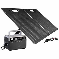 revolt Powerstation & Solar-Generator, 230 Wh, 230 V, 300 W & Solarpanel 50 W revolt 2in1-Solar-Generatoren & Powerbanks mit externer Solarzelle für ortsfesten Betrieb