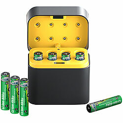 tka Köbele Akkutechnik 8er-Set Li-Ion-Akkus Typ AAA, mit USB-C-Ladebox, 1300 mWh, Ladeanzeige tka Köbele Akkutechnik Li-Ion-Akkus Typ AAA / Micro, mit USB-C-Ladebox