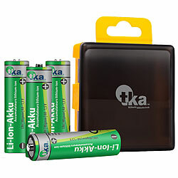 tka Köbele Akkutechnik 4er-Set Li-Ion-Akkus Typ AA / Mignon, 3.000 mWh, wiederaufladbar, 1,5V tka Köbele Akkutechnik Li-Ion-Akkus Typ AA / Mignon, mit Aufbewahrungsbox