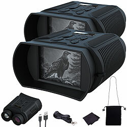 Zavarius 2er-Set Binokulares Akku-Nachtsichtgerät, QHD-Kamera, bis 500 m IR Zavarius Binokulare QHD-Nachtsichtgeräte mit Aufnahme-Funktion