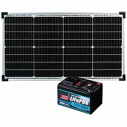 revolt 230-V-Powerstation & Solarkonverter, LiFePO4, 111 Wh, 60-W-Solarpanel revolt 2in1-Solar-Generatoren & Powerbanks, mit externer Solarzelle