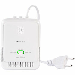 VisorTech Smarter Multi-Gasmelder für haushaltsübliche Gase, WLAN & App, 85db VisorTech Steckdosen-Gasmelder mit Apps für Puch-Benachrichtigungen 