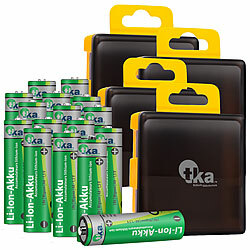 tka Köbele Akkutechnik 16er-Set Li-Ion-Akkus Typ AA / Mignon, 3.000mWh, wiederaufladbar, 1,5V tka Köbele Akkutechnik Li-Ion-Akkus Typ AA / Mignon, mit Aufbewahrungsbox