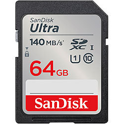 SanDisk Ultra SDXC-Karte (SDSDUNB-064G-GN6IN), 64 GB, 140 MB/s, Class 10 / U1 SanDisk SD-Speicherkarten (SDHC)