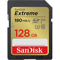 SanDisk Extreme SDXC-Karte (SDSDXVA-128G-GNCIN), 128 GB, 180 MB/s, U1 / V30 SanDisk SD-Speicherkarten (SDHC)