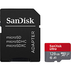 SanDisk Ultra microSDXC (SDSQUAB-128G-GN6MA), 128 GB, 140 MB/s, U1 / A1 SanDisk microSD-Speicherkarten UHS U1