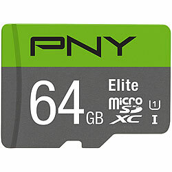 PNY Elite microSD, mit 64 GB und SD-Adapter, lesen bis zu 100 MB/s PNY
