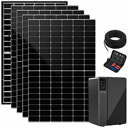 Marstek Solaranlage für die Steckdose: ON-Grid-Solarakku & 4x 440W Solarmodule Marstek On-Grid-Solarakku mit MPPT-Laderegler, WLAN & App