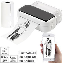 Callstel Mobiler XL Akku-Foto-Thermodrucker, Android, iOS, Bluetooth, App, 80mm Callstel