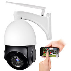 7links PTZ-IP-Überwachungskamera mit 2K, 18x-Zoom, WLAN, App, 360°, IP66 7links Außen PTZ Kamera mit optischem Zoom und Alarmsirene