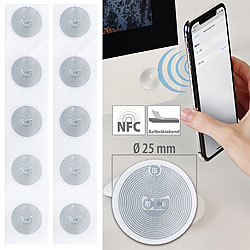 Callstel 10er-Set NFC-Tag-Sticker, kompatibel mit iOS & Android, 504 Byte Callstel NFC-Tag-Sticker für iOS- und Android-Apps