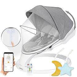 Cybaby Smarte Babywippe aus Aluminium, Bluetooth, WLAN, Touch-Tasten und App Cybaby Faltbare Babywippen im Aluminiumgestell, Bluetooth, App