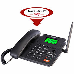 simvalley communications 4G-Tischtelefon, Hotspot-Funktion, WLAN, Akku, ohne Vertrag & SIM-Lock simvalley communications 4G-Tischtelefone mit Hotspot, SOS-Taste und Radio