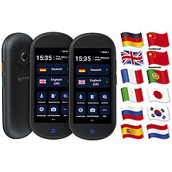 simvalley MOBILE 2er Set - Mobiler Echtzeit-Sprachübersetzer, 106 Sprachen, 4G, WLAN simvalley MOBILE Echtzeit-Sprach- und Bild-Übersetzer mit SIM-Karten-Steckplatz