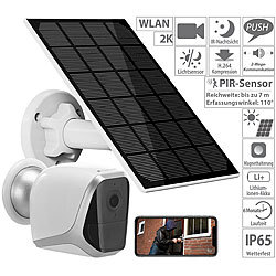 revolt 2K-IP-Kamera mit Universal-Solarpanel für Akku-IP-Kameras, 3W, IP65 revolt 2K-IP-Überwachungskameras mit Akku, App und Solarpanel