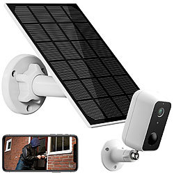 revolt Outdoor-Kamera mit Solarpanel, WLAN, App, Akku, Full HD, IP65 revolt Full-HD-IP-Überwachungskameras mit Akku, App und Solarpanel
