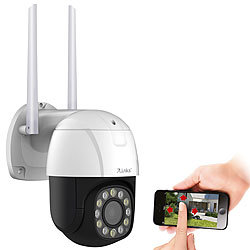 7links PTZ-IP-Überwachungskamera, 2K+, 5x optischer Zoom, IR, WLAN, 64GB, App 7links PTZ-WLAN-Überwachungskameras mit 2K, optischem Zoom und Personenerkennung