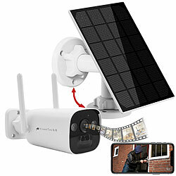 VisorTech 2K-Funk-Kamera für Rekorder DSC-500.nvr, Solarpanel, Nachtsicht, PIR VisorTech Funk-Überwachungskameras mit Akku und Solarpanel 