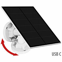 revolt 4er Universal Solarpanel für Akku IP Kameras mit USB Typ C Port, 5W revolt 