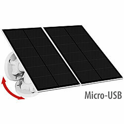 revolt 2er-Set Solarpanels für Akku-IP-Kameras mit Micro-USB, 5 W, 5 V, IP65 revolt Solarpanel mit Micro-USB-Anschluss für Akku-Überwachungskameras