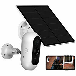 7links Solar-Akku-Überwachungskamera mit Full HD, Nachtsicht, WLAN & App 7links Akkubetriebene IP-Full-HD-Überwachungskameras mit App ELESION