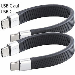 Callstel 2er-Set kurze, flexible Lade-/Datenkabel USB-C auf -C, 100 W PD, 13 cm Callstel