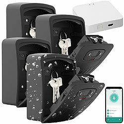 Xcase 4er-Set smarte Schlüssel-Safes, Fingerabdruck-Erkennung, App, Gateway Xcase Smarte Schlüssel-Safes mit Fingerabdruck-Erkennung und WLAN-Gateway
