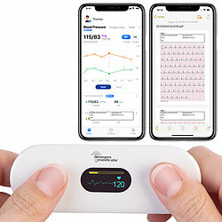 newgen medicals Medizinisches, mobiles EKG-Messgerät mit OLED-Display, KI-Analyse&App newgen medicals Mobiles EKG-Messgerät mit Datenübertragung an App