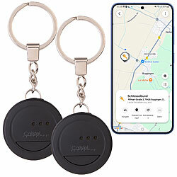 Callstel 2er-Set Mini-Schlüssel- & Gegenstandfinder, für SmartThings-App , IP65 Callstel Schlüssel- & Gegenstandsfinder für Samsung, weltweite Ortung, kompatibel zur SmartThings-App