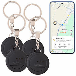 Callstel 4er-Set Mini-Schlüssel- & Gegenstandfinder, für SmartThings-App , IP65 Callstel Schlüssel- & Gegenstandsfinder für Samsung, weltweite Ortung, kompatibel zur SmartThings-App