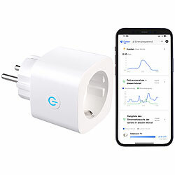 Luminea Home Control 4er-Set 2in1-WLAN-Steckdose, bidirektionale Strom-Messung, 16 A, App Luminea Home Control
