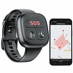 simvalley MOBILE 4G-Notfall-Armband mit Freisprechen, GPS, Sturz-Sensor, App, IP67 simvalley MOBILE 4G-Notfall-Armbänder mit Freisprech-Funktion und GPS-Ortung