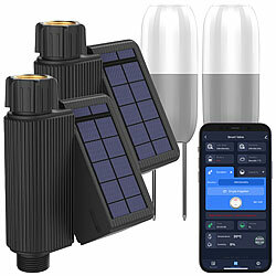 Royal Gardineer 2er-Set WLAN-Bewässerungscomputer, Solarpanel, App, 2x Bodensensor Royal Gardineer WLAN-Bewässerungscomputer mit App, integriertem Solarpanel und Bodensensor
