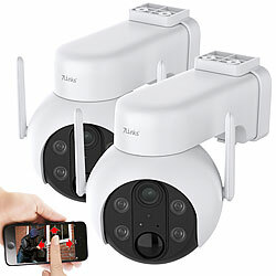 7links 2er-Set Außen-Pan-Tilt-Überwachungskameras, Akku, 2K, WLAN, App, IP66 7links Pan-Tilt-Überwachungskameras mit Akku, WLAN & App 