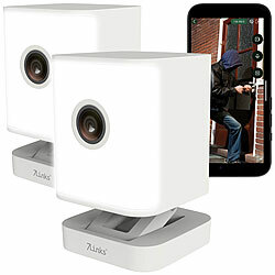 7links 2er-Set wetterfeste Dualband-IP-Außen- und Innen-Kameras, 4 MP, IP65 7links Dualband-IP-Außen- & Innen-Kameras mit 2K, Farbnachtsicht, Geräuscherkennung & Sirene