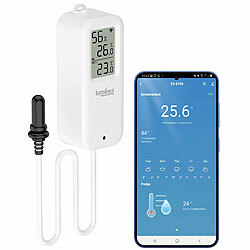 Luminea Home Control WLAN-Temperatur-/Luftfeuchtigkeitsmesser mit Innen- & Außensensor, App Luminea Home Control WLAN-Temperatur-/Luftfeuchtigkeitsmesser mit Innen- und Außensensor, App und Sprachsteuerung