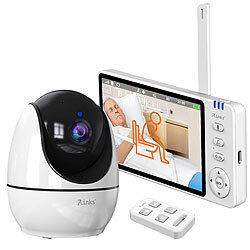 7links HD-Video-Seniorenkamera, schwenk- & neigbar, mit Notruf-Fernbedienung 7links HD-Video-Seniorenkameras mit IPS-Farbdisplay und Notruf-Fernbedienung