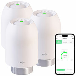 revolt 3er-Set Heizkörper-Thermostate mit App-Programmierung, Bluetooth revolt Smartes Heizkörper-Thermostat mit App-Programmierung