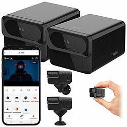 7links 2er-Set 2K-Mini-IP-Kameras mit Dualband-WLAN, Nachtsicht, Akku, App 7links 2K-IP-Überwachungskameras mit Nachtsicht und App 