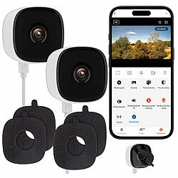 7links 2er-Set WLAN-IP-Fenster-Kamera 2K, 3 MP, App, Farb-Nachtsicht, USB 7links WLAN-IP-Fenster-Kameras mit 2K, Farb-Nachtsicht und App 