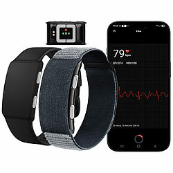 newgen medicals Smarter Fitness-Tracker, App, 24/7-Erfassung, EKG-Überwachung, 180 mAh newgen medicals Smartes Fitnesstracker-Armband mit Dauererfassung, EKG-Funktion und App 