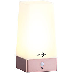 Lunartec LED-Akku-Tischlampe mit PIR-Bewegungs-Sensor, USB, warmweiß, eckig Lunartec LED-Akku-Tischlampen mit PIR-Sensor