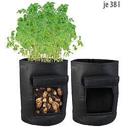 Royal Gardineer 2er-Set XL-Pflanzen-Wachstumssäcke, je 38 l, Tragegriffe, Sichtfenster Royal Gardineer Pflanzen-Wachstumssäcke-Sets