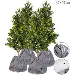 Royal Gardineer 4er-Set Thermo-Topfschutz für Pflanzen, 40x40 cm, Drainage, anthrazit Royal Gardineer Thermo-Topfschutze für Kübelpflanzen