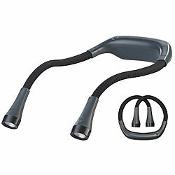 Lunartec LED-Akku-Leseleuchte zum Umhängen, 4 W, 3 Weiß-Stufen, 13,5 Std. Lunartec LED-Leseleuchten zum Umhängen